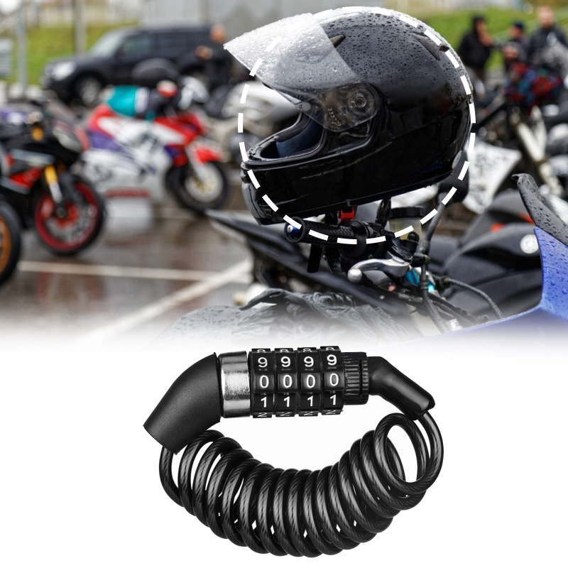 Chain Lock Combination - D1 Motorrad-Fahrrad-Diebstahlschutzkette 4-stelliges Passwort-Kombinationsschloss für Helme