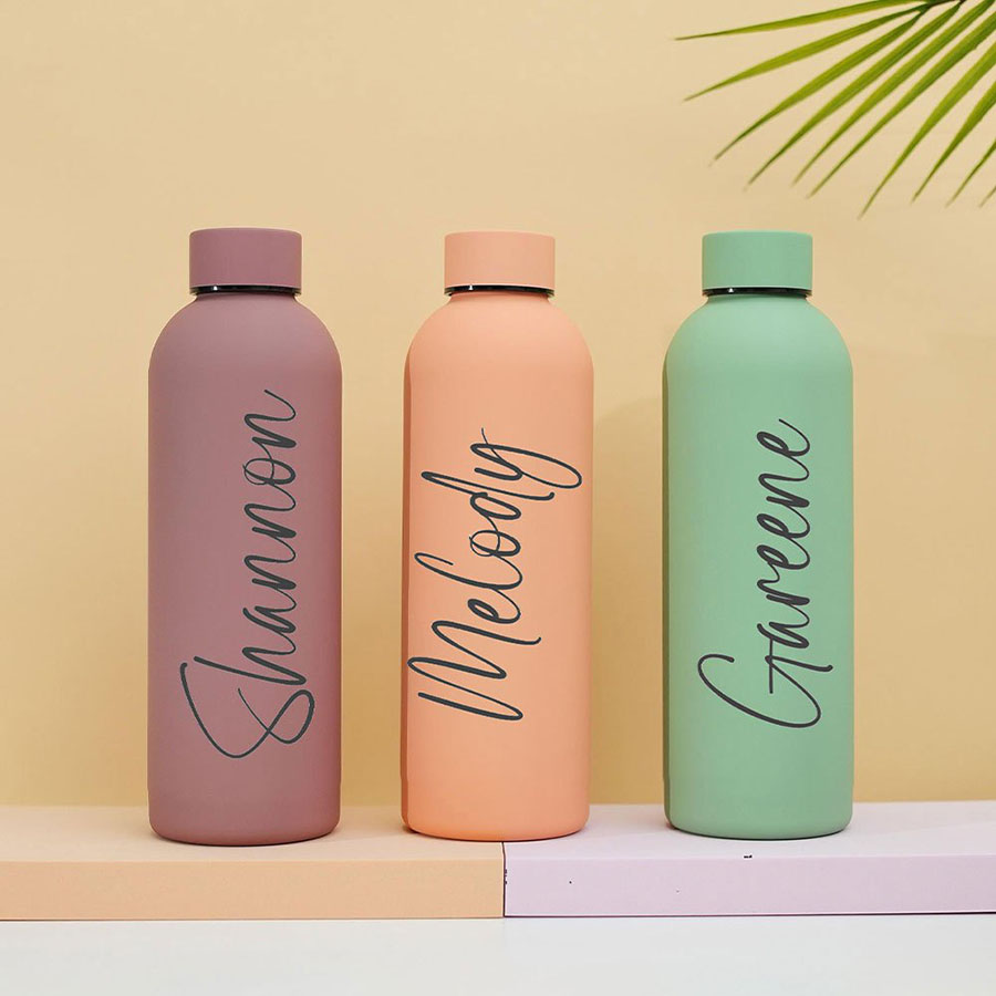 Commuting By Bike - Personalisierte Wasserflasche aus mattem Edelstahl mit