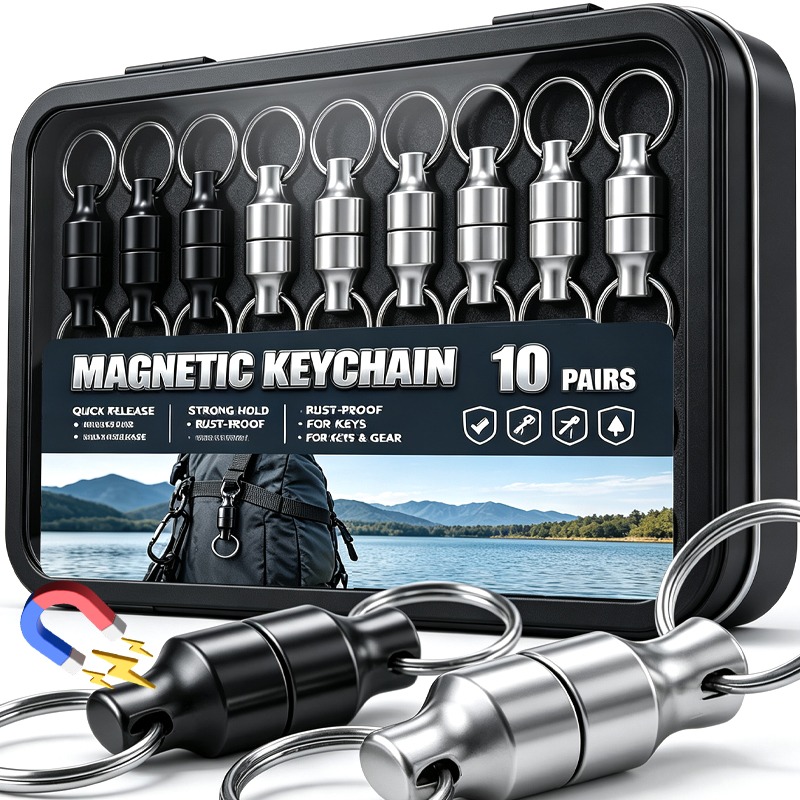 Chain Lock Combination - 2/20x Zerlegbarer Schlüsselring mit starkem Magneten,