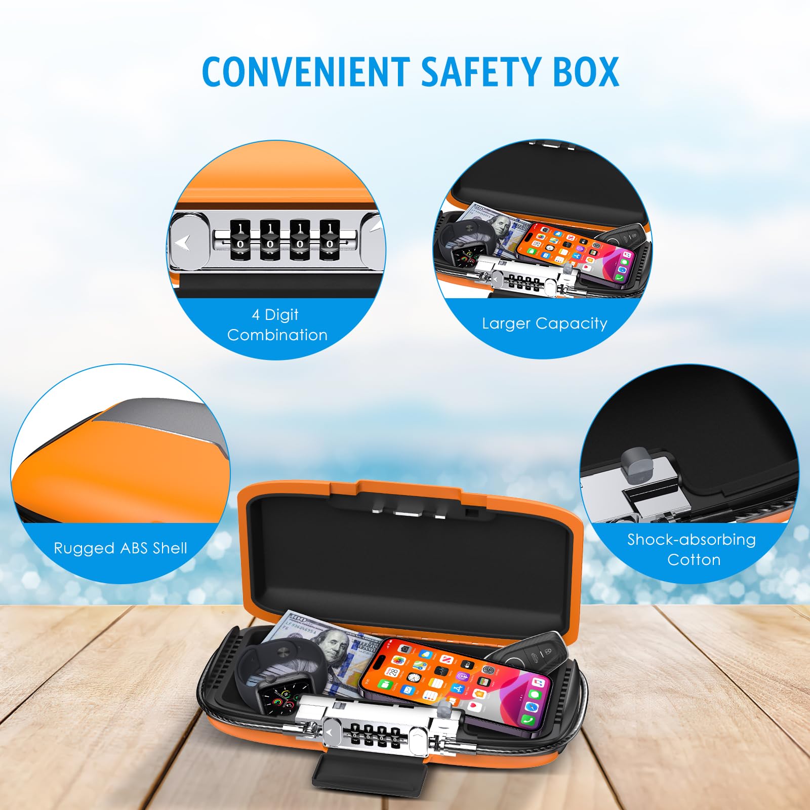 Tragbare Safebox mit 4-stellig – Chain Lock Combination Bewertung und Preis